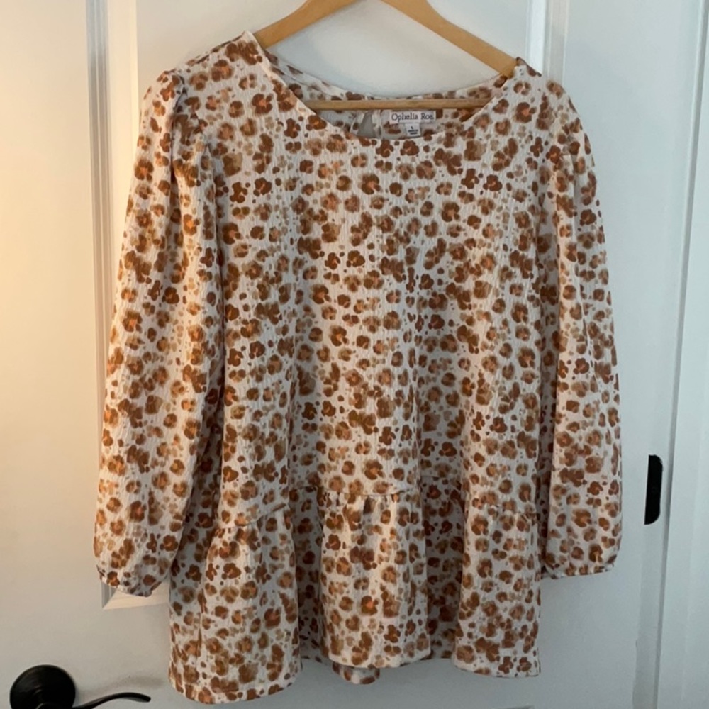 Ophelia Rose Animal Print Flowy Top
